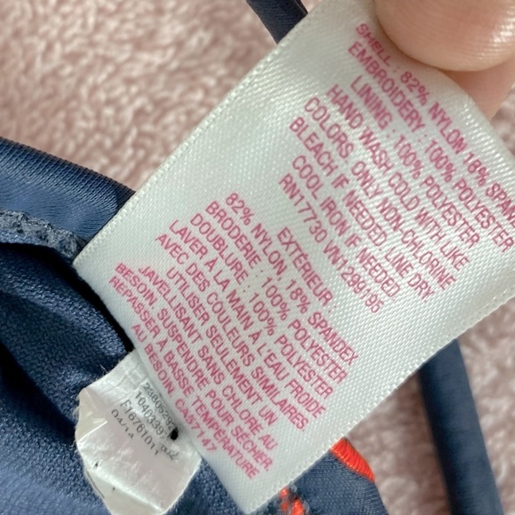 5/$25 Xhilaration Blue Orange Triangle Bikini Top M - Picture 4 of 6